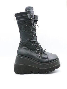 Demonia Shaker 70 Black Platform 4.5 Women's Size 10 Vegan Leather